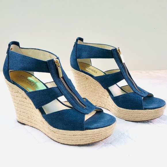 MICHAEL Michael Kors Shoes - MICHAEL Michael Kors
Women's Blue Damita Wedge Sandals Size 8.5 M